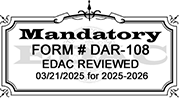 Mandatory Form # DAR-108 EDAC approved 3/24/23 for 2023-2024