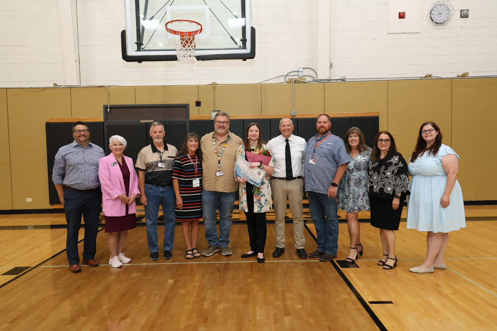 Julie Milam, Canon City School District, receive notification that she is a finalist for the 2026 Colorado Teacher of the Year award. Sept. 4, 2025.