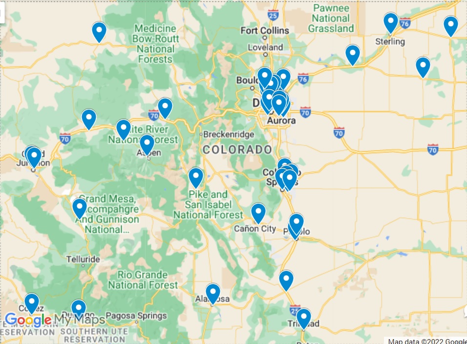 AELA 22-25 Map showing various areas in Northern Colorado.