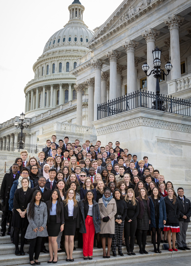2019 Senate Youth Group Photo on Capitol Steps