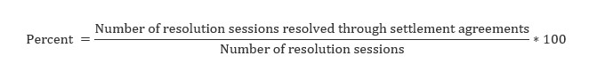 Percent = (Number of resolution sessions resolved through settlement agreements)/(Number of resolution sessions)*100