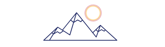 Trail to Summit Logo, mountains and sun