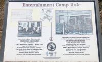 A plaque explaining the types of entertainment available to soldiers at Camp Hale