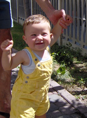 Toddler learning to walk