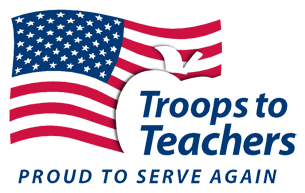 Troops to Teachers - Proud to serve again with American Flag