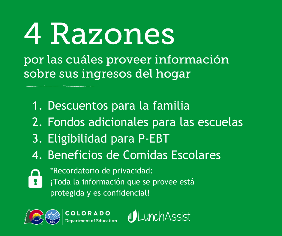 facebook post for household income outreach in Spanish