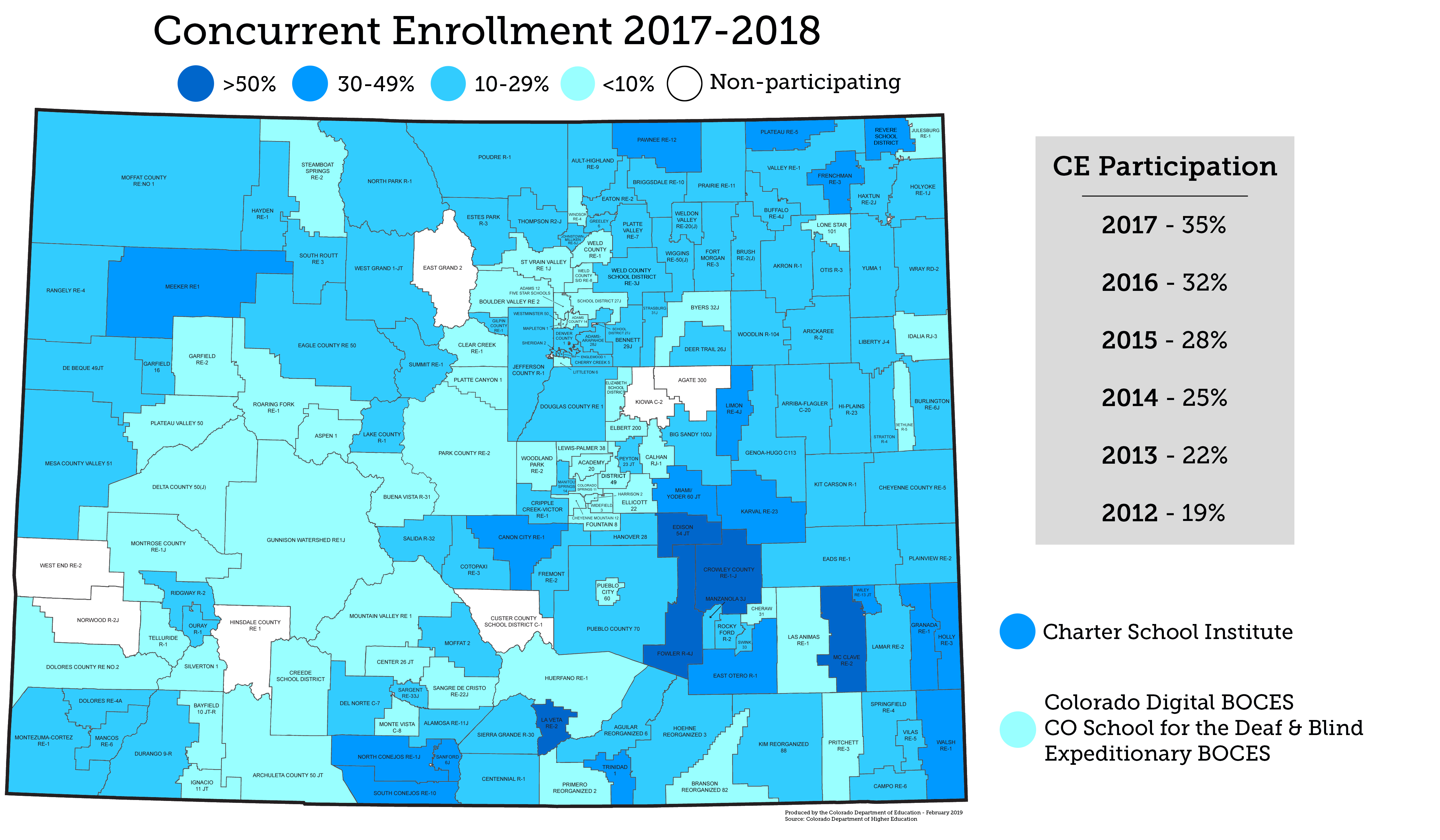 Concurrent Enrollment by District Map_2017-18