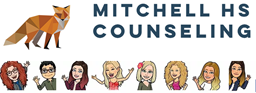 cartoon characters depict counseling team at Mitchell High School
