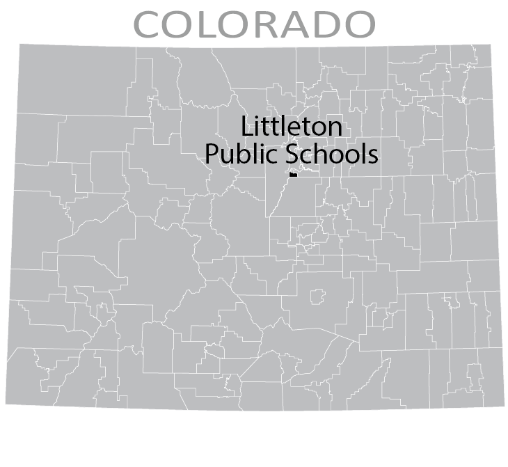 Map of Colorado showing location of Littleton Public Schools
