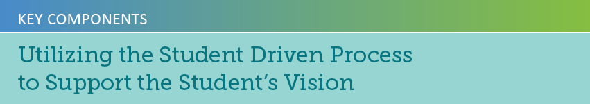 Key Components: Utilizing the Student driven process to support the student's vision