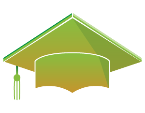 Image of grad cap for graduation rates and enrollment