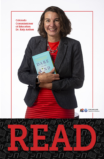 Small size of Commissioner Katy Anthes poster for READ campaign