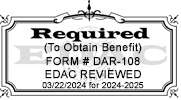 Mandatory Form # DAR-108 EDAC approved 3/24/23 for 2023-2024