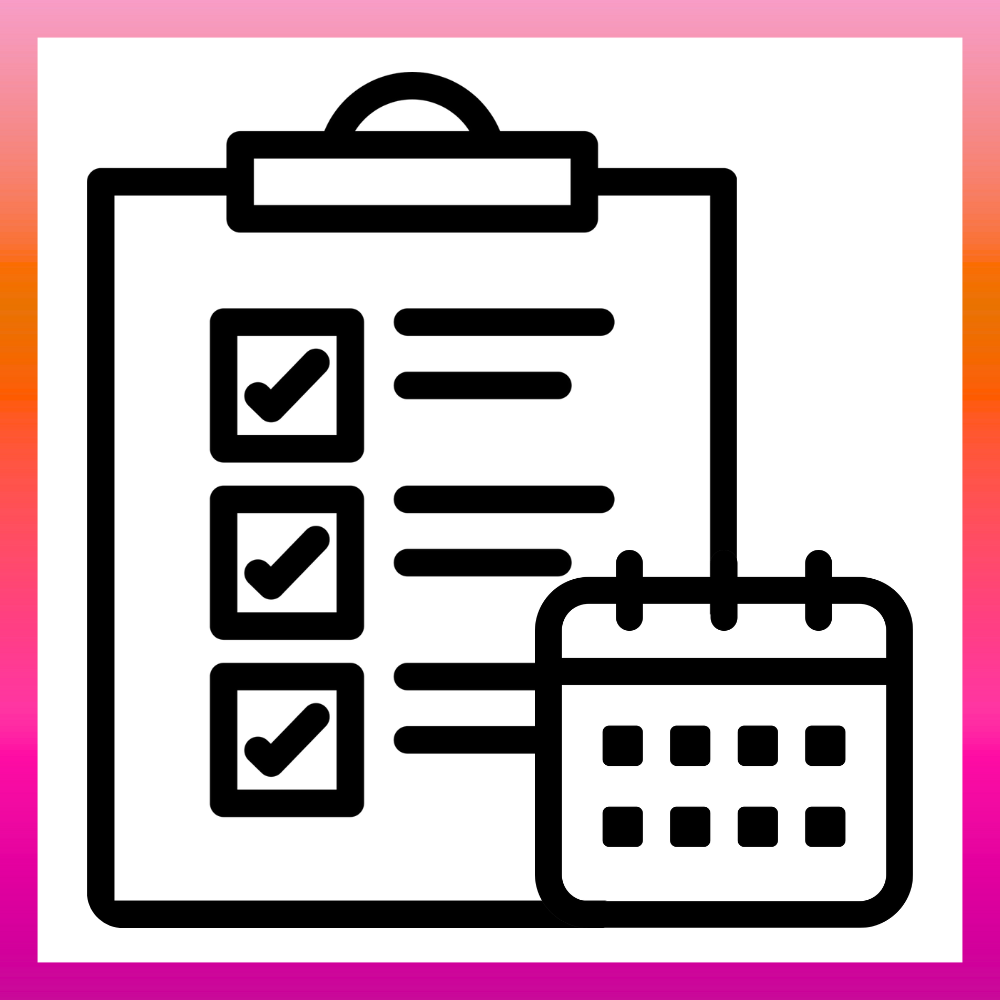 A clipboard with a checklist and a calendar.