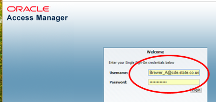 A screenshot of the CDE Identity Management - LACES Login page.