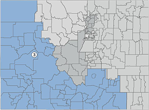 Colorado Congressional District Map showing District 3