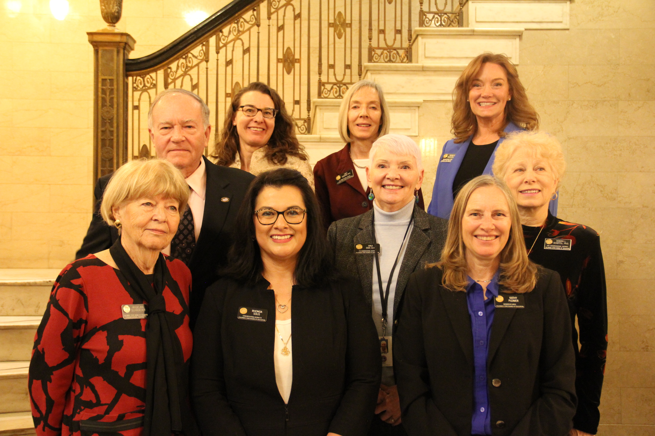 Group photo of State Board of Education members with Commissioner Katy Anthes on January 11, 2023