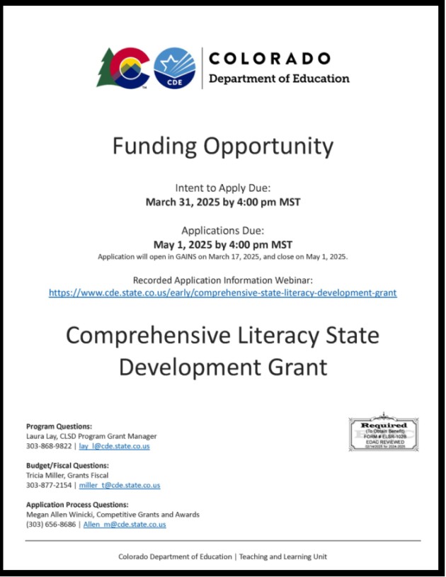 CLSD Application Cover Page - Click to open request for application