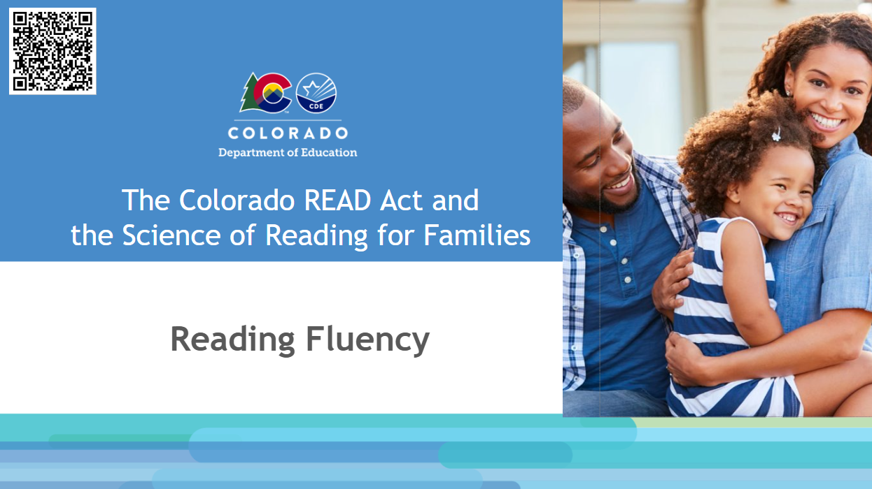 Image of Parents and a Child on Fluency for Parents Introduction Slide