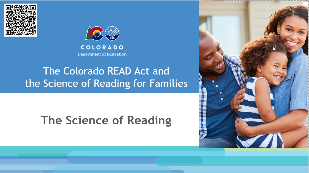 Image of Parents and a Child on Science of Reading Overview Introduction Slide
