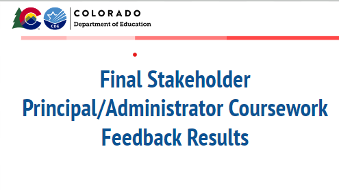 Final stakeholder principal/administrator coursework feedback results