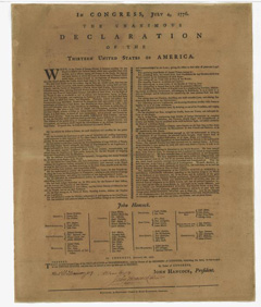 First Issue of the Declaration of Independence