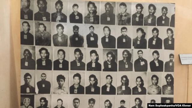 A photograph depicted Khmer Rouge victims at Toul Sleng Genocide Museum, September 22, 2016.