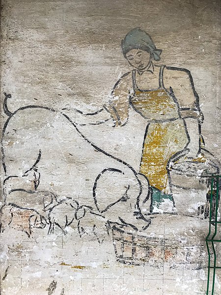 Painting on the Wall of a Rural House in Shanghai