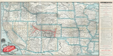 Denver & Rio Grande 1894 TimeTable - Front  Map