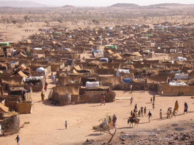 Refugee camp across the border in Chad, March 2005.