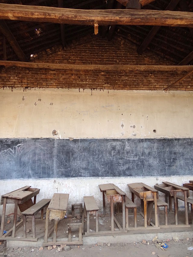 Burnt-Out Schoolroom at Kabgayi Hospital - Genocide Site - Outside Muhanga-Gitarama - Rwanda.