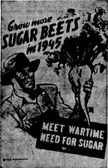Grow More Sugar Beets Poster, 1945