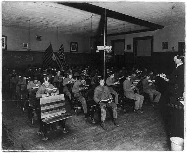 Boys and Teacher in the Golden Industrial School