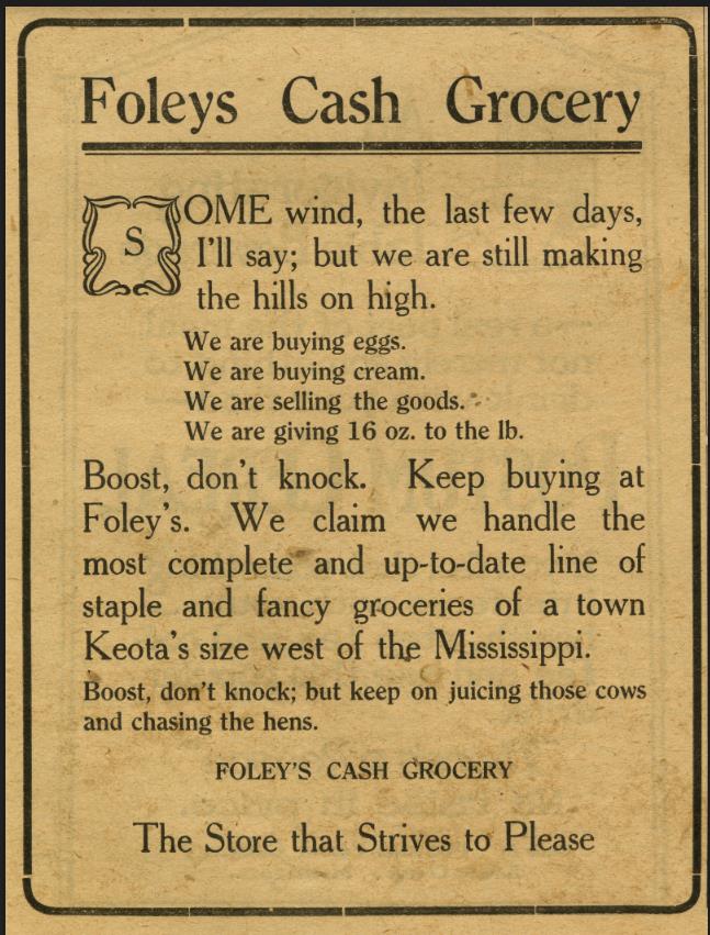 Foley's Cash Grocery Advertisement