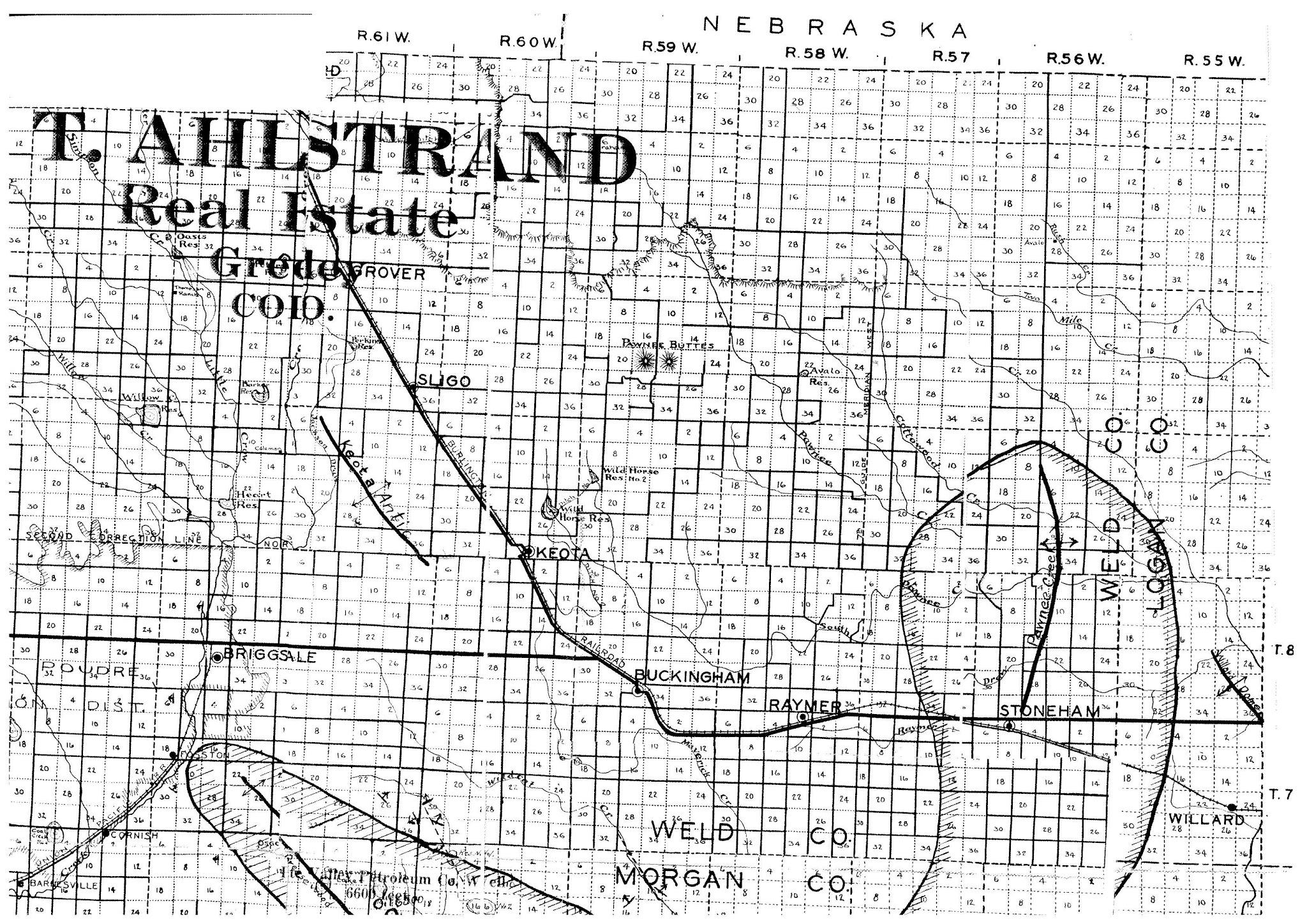 Ahlstrand map section showing land parcels in Northern Colorado