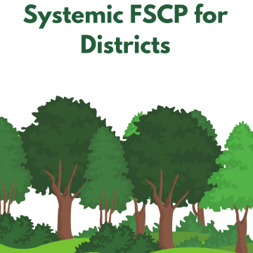 Image reads Systemic FSCP for Districts over a forest.