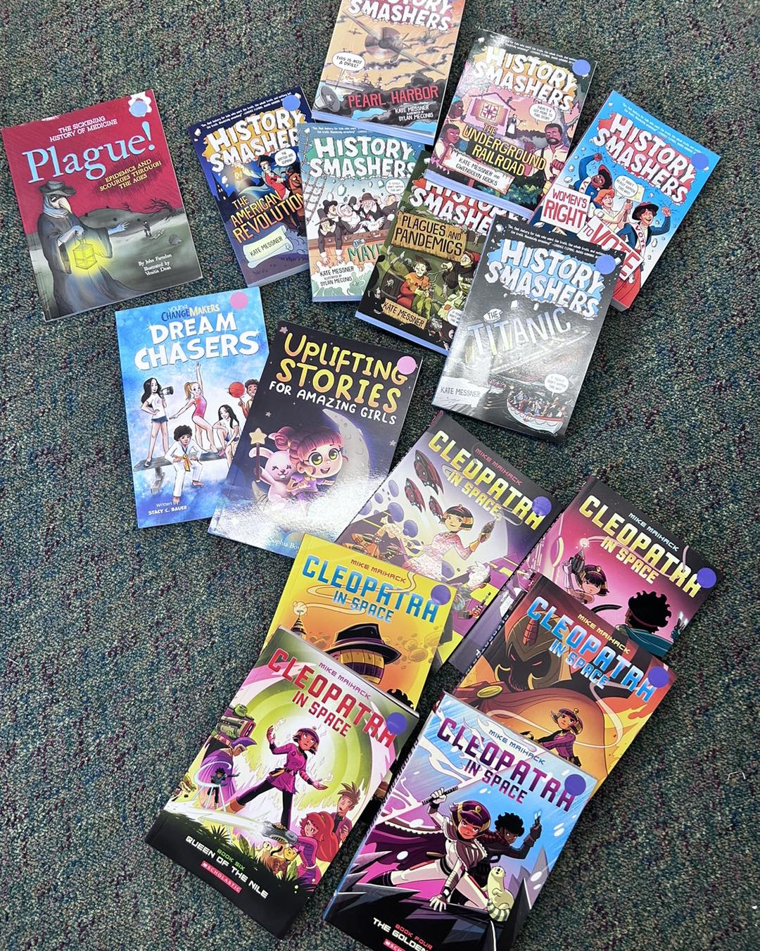 Photo of books for DonorsChoose story in Spark