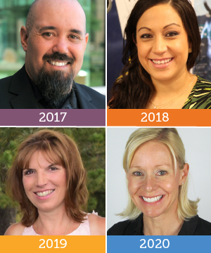 Former Colorado Teachers of the Year: Sean Wybrant 2017, Christina Randle 2018, Meg Cypress 2019, Hilary Wimmer 2020