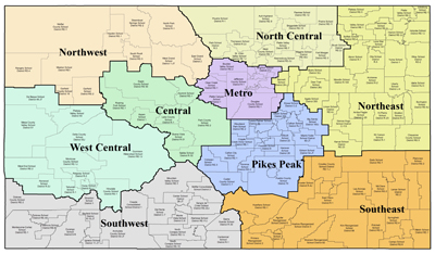 Map of Colorado Education Regions